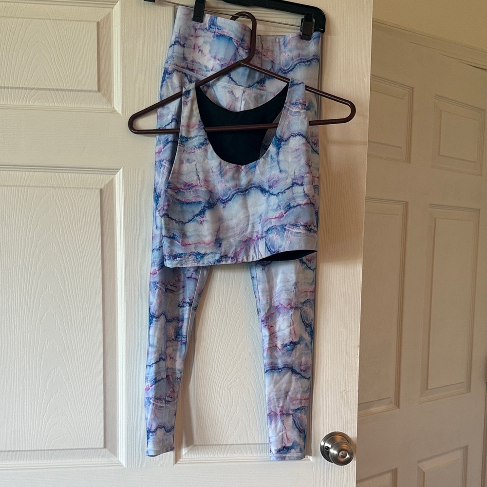 Terez Marble Print Leggings and Top Set